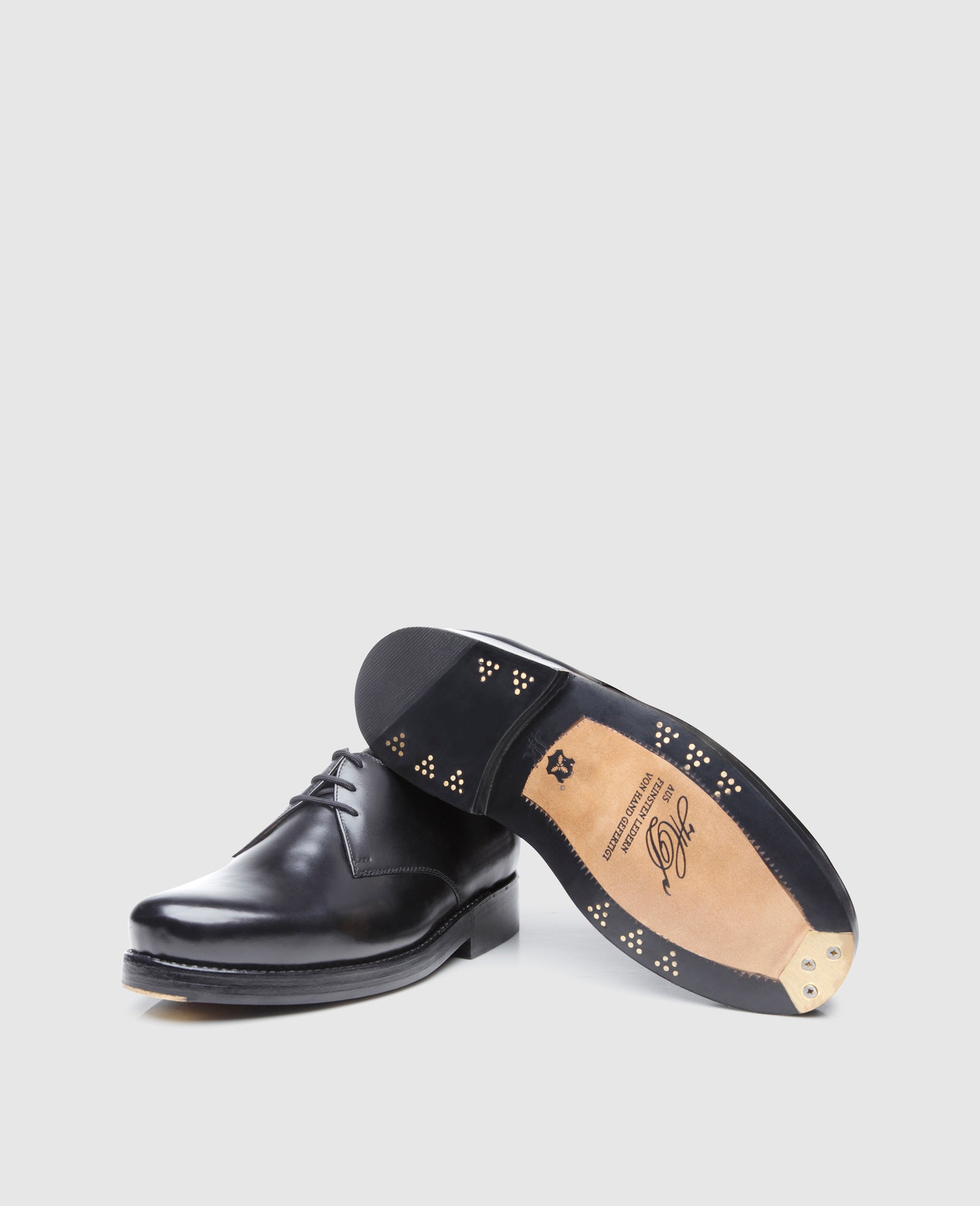 Luxurious Plain Derby Men's Shoe Made by Hand in Budapest