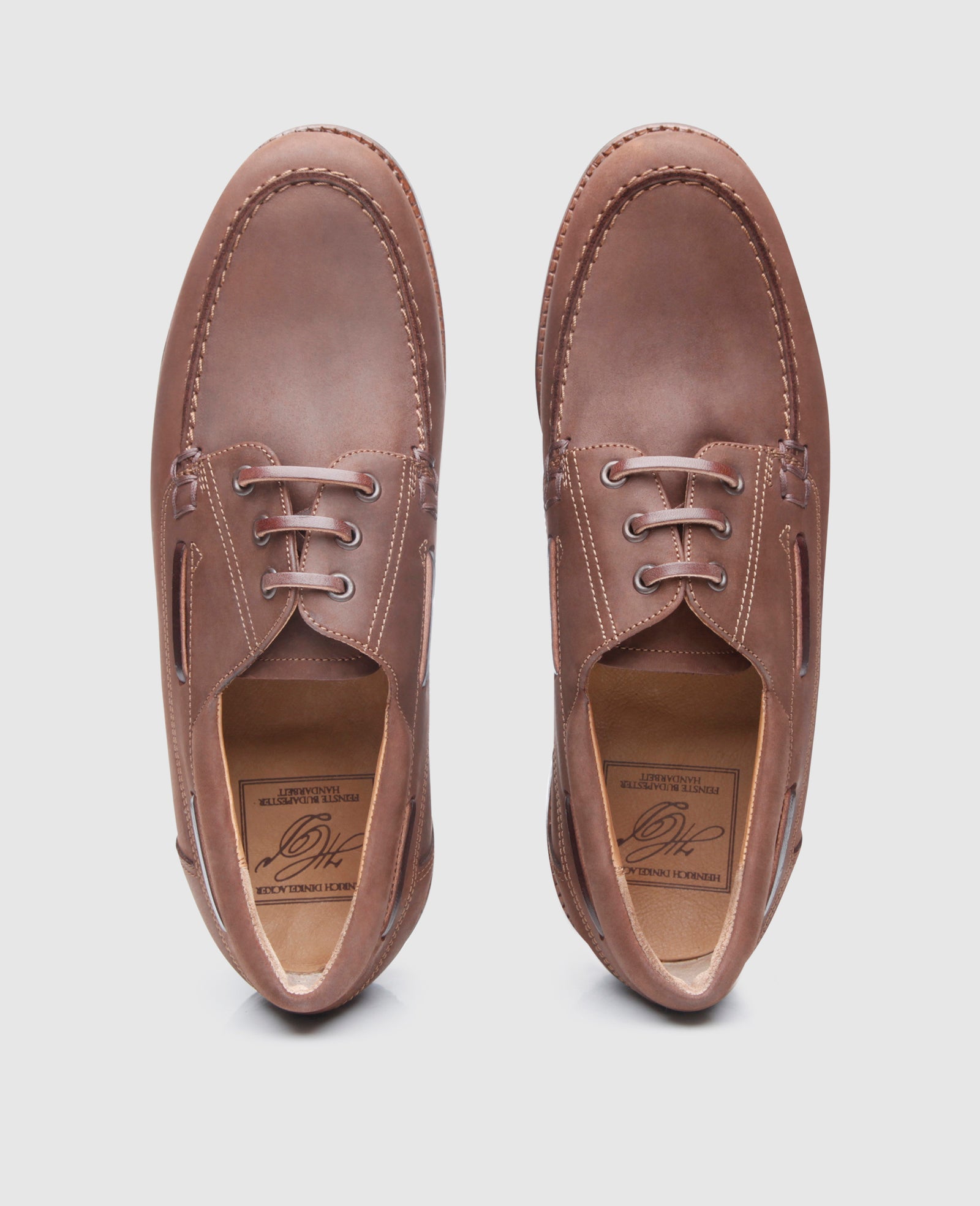 靴 Heinrich Dinkelacker Miami Plain J Handcrafted boat shoe for men in brown – Heinrich Dinkelacker