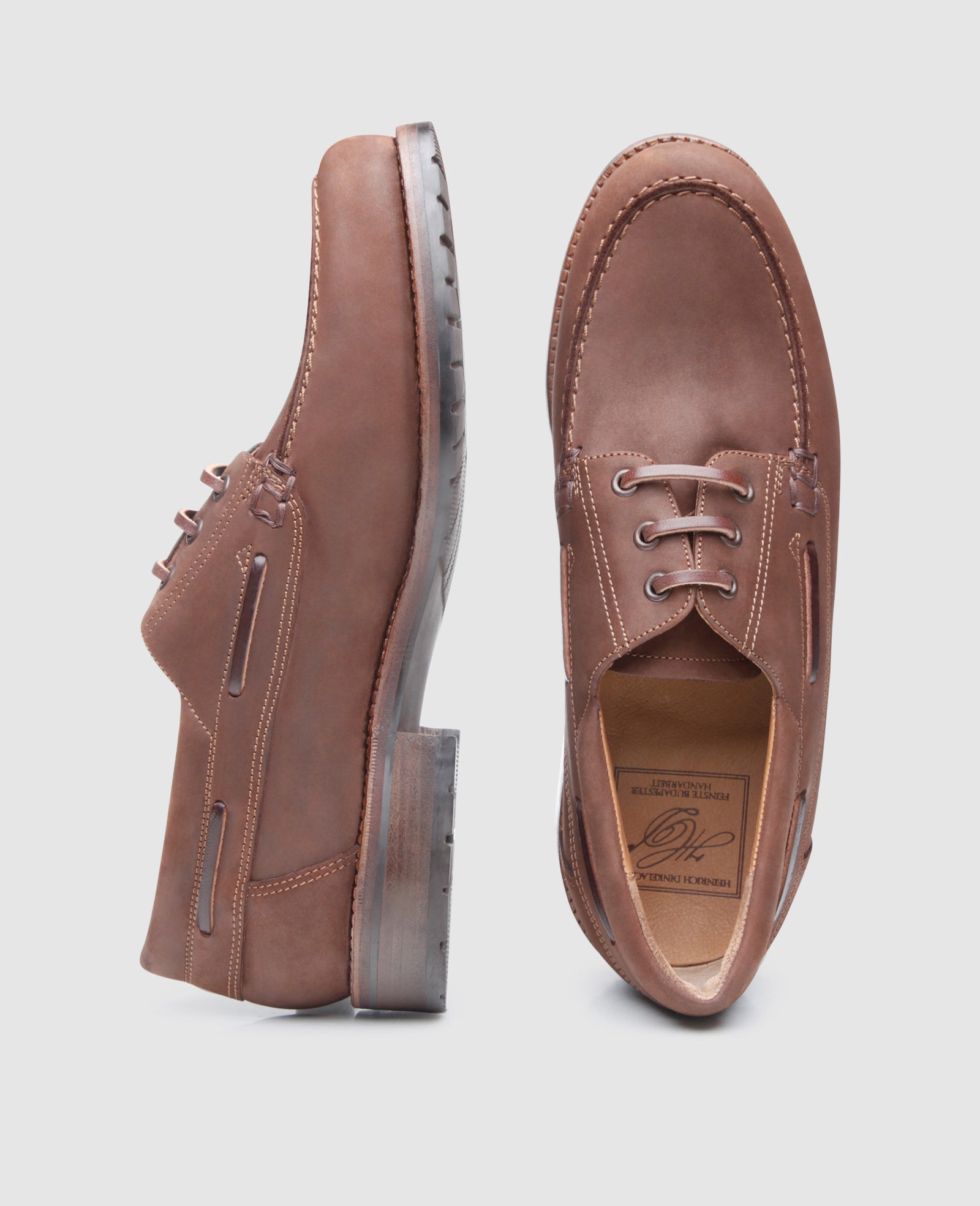 Handcrafted boat shoe for men in brown – Heinrich Dinkelacker
