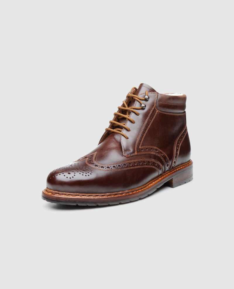Lined full brogue lace-up boot for men – Heinrich Dinkelacker