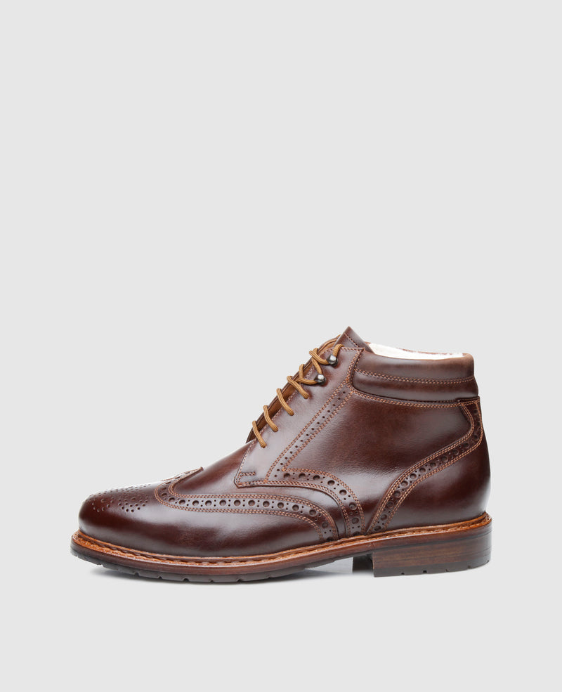 Lined full brogue lace-up boot for men – Heinrich Dinkelacker