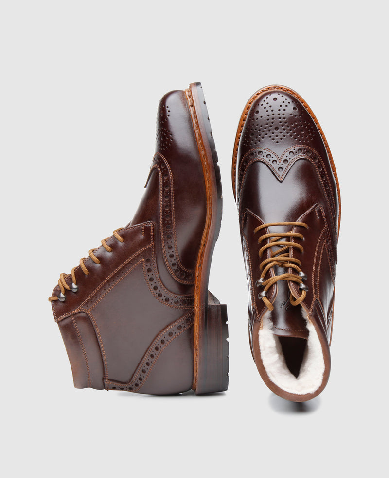 Lined full brogue lace-up boot for men – Heinrich Dinkelacker