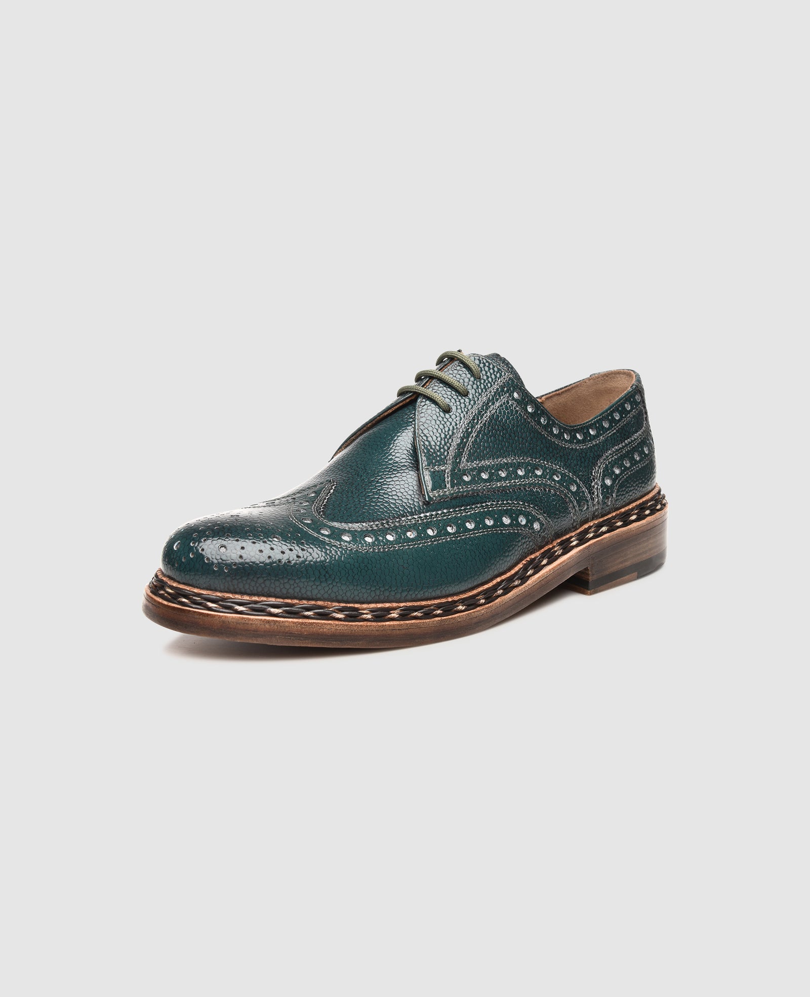 靴 Heinrich Dinkelacker Buda 8.5 Extravagant Full-Brogue Derby made of Shell Cordovan