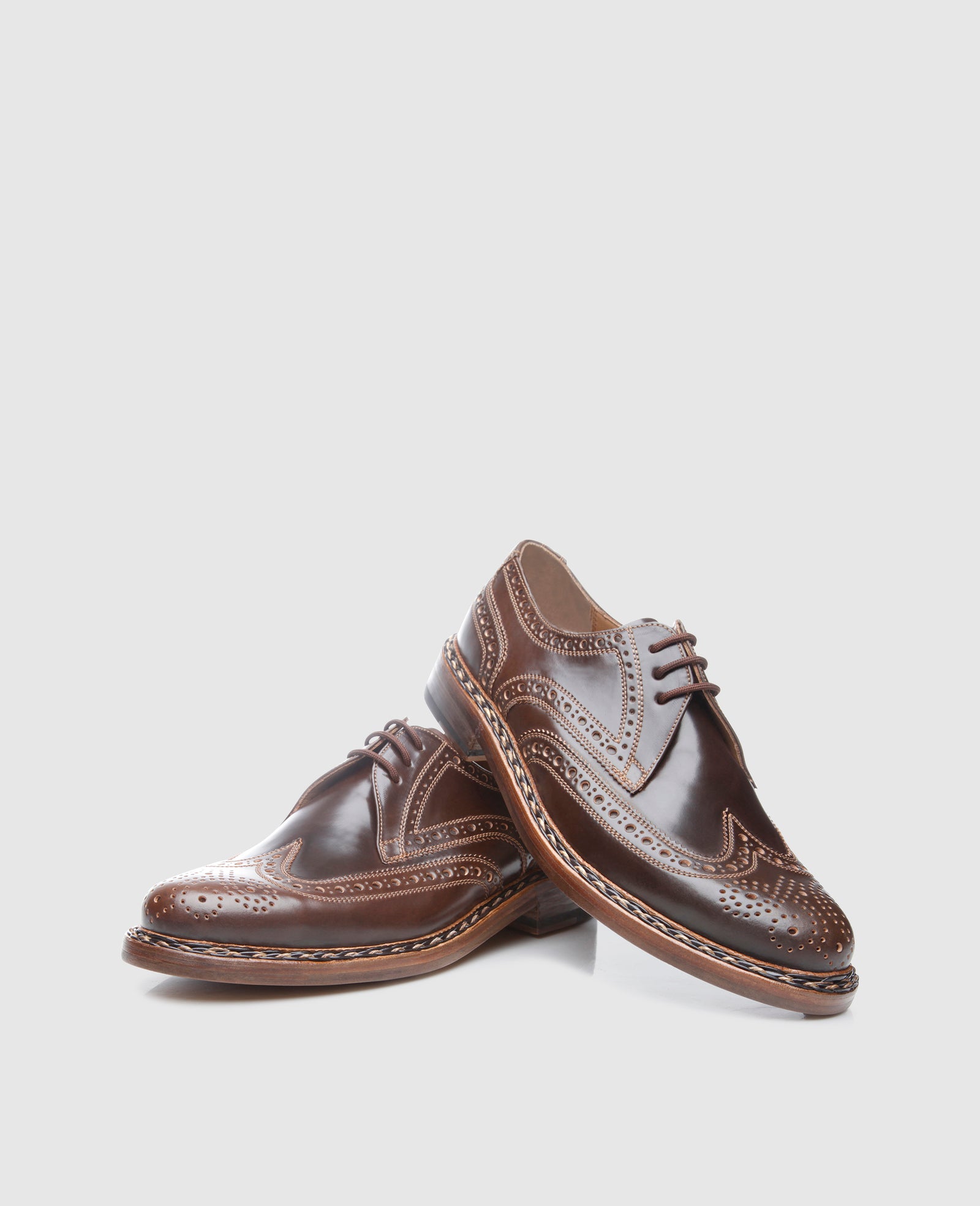 靴 Heinrich Dinkelacker Buda 8.5 Extravagant Full-Brogue Derby made of Shell Cordovan