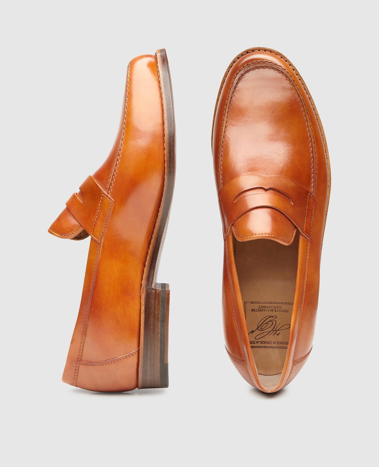 Noble men's penny loafers made of Italian smooth leather
