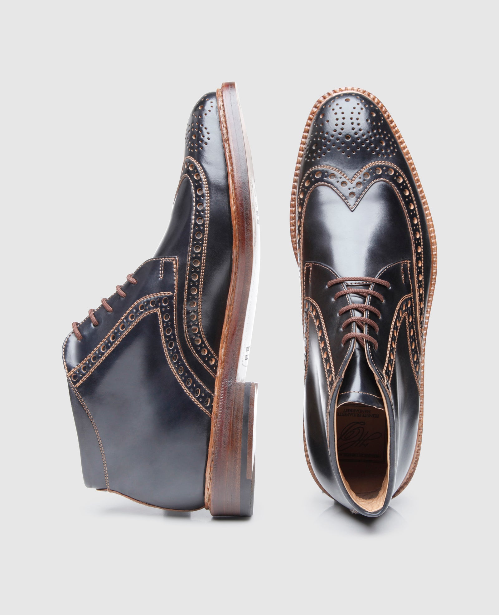 Luxurious men's boot made of Shell Cordovan by Heinrich Dinkelacker.