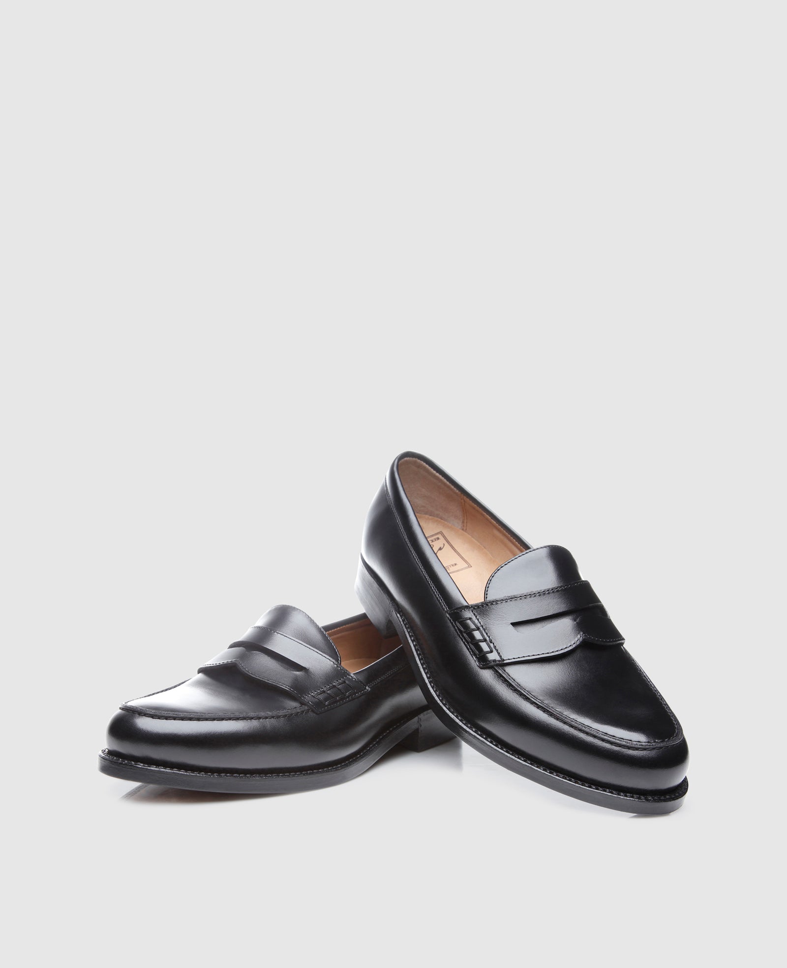 Handcrafted penny loafer made of antique calf leather by