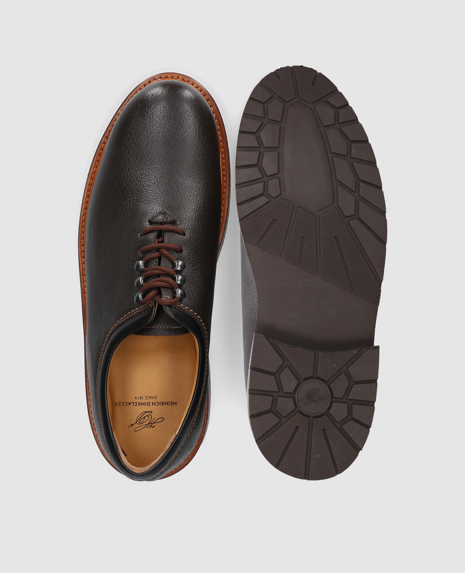 Noble men's Haferl shoe in black-brown – Heinrich Dinkelacker