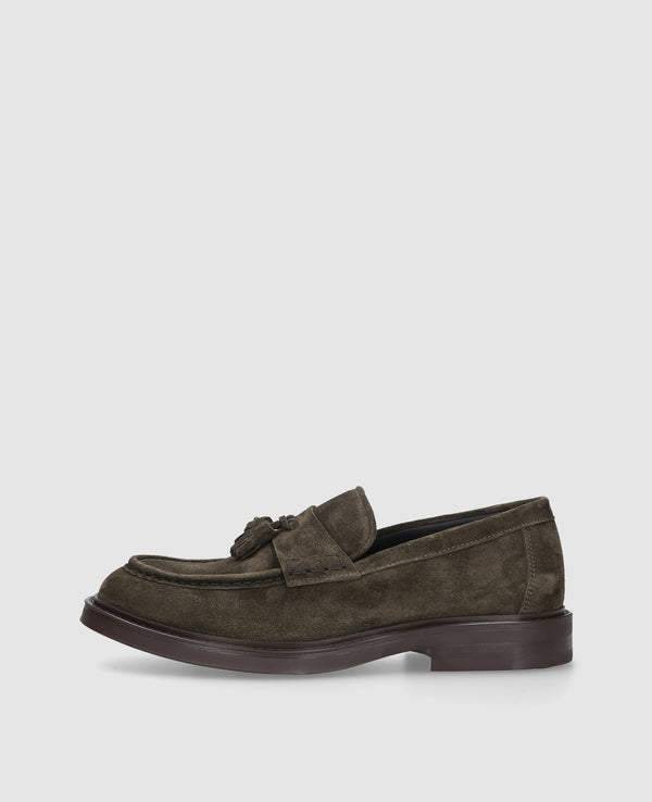 Florenz Plain V Loafer aus Kalbsvelours