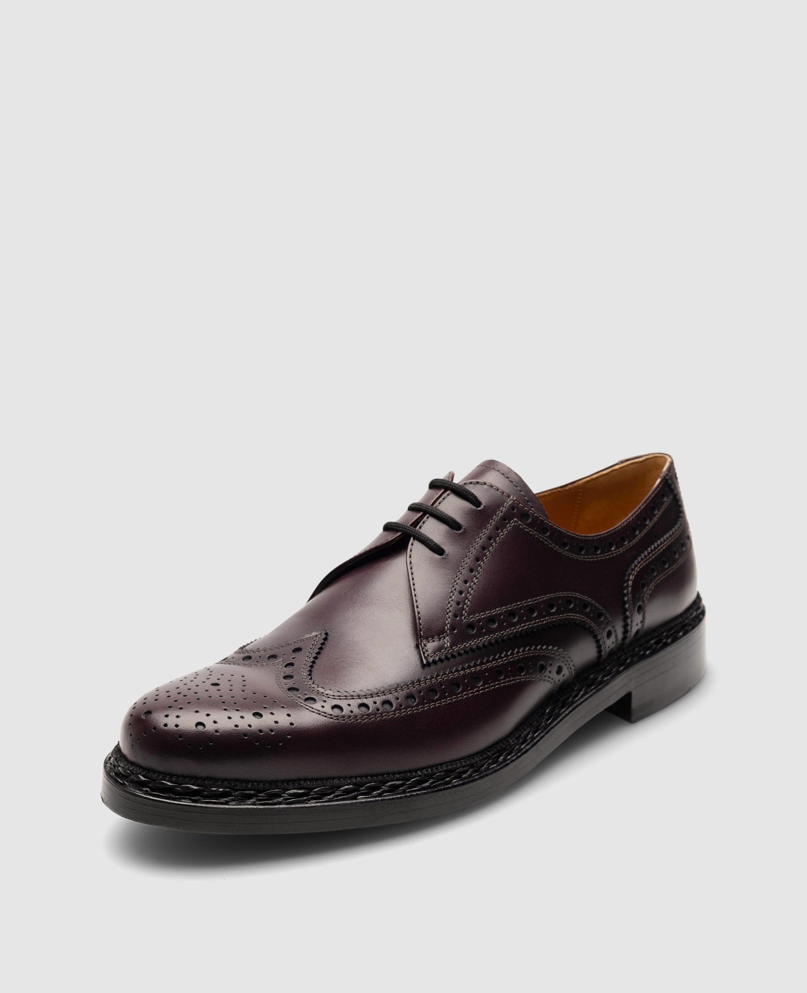 靴 Heinrich Dinkelacker Buda 8.5 Extravagant Full-Brogue Derby made of Shell Cordovan