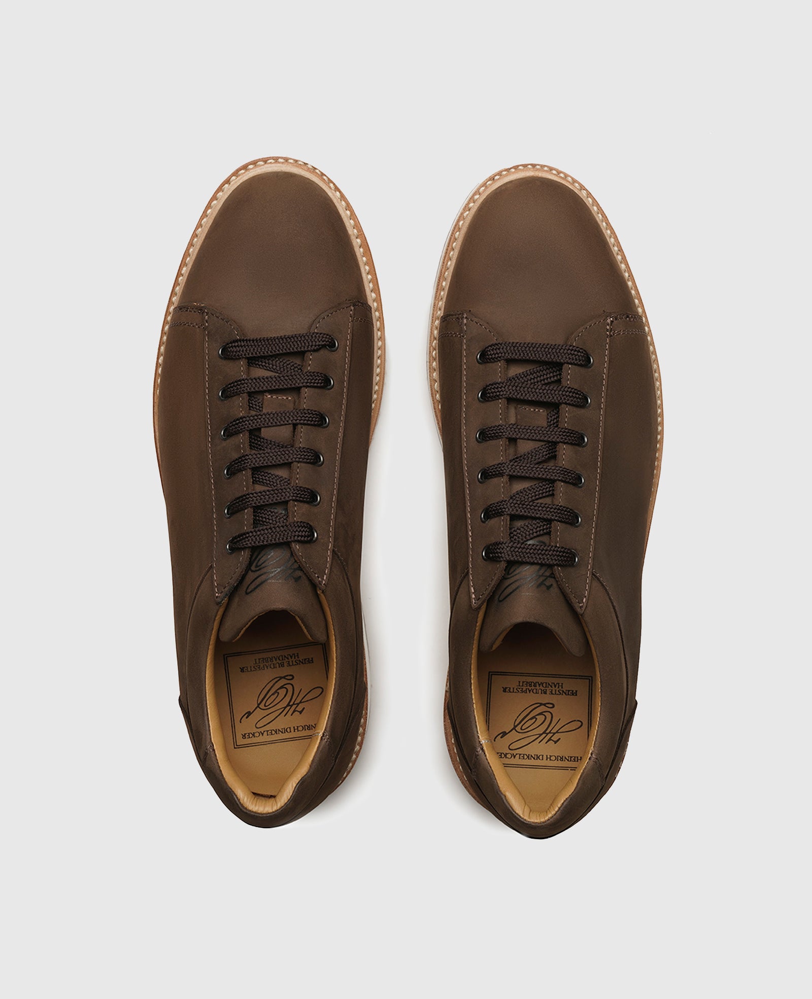 Men's suede sneakers with hand-stitched frames | Heinrich Dinkelacker