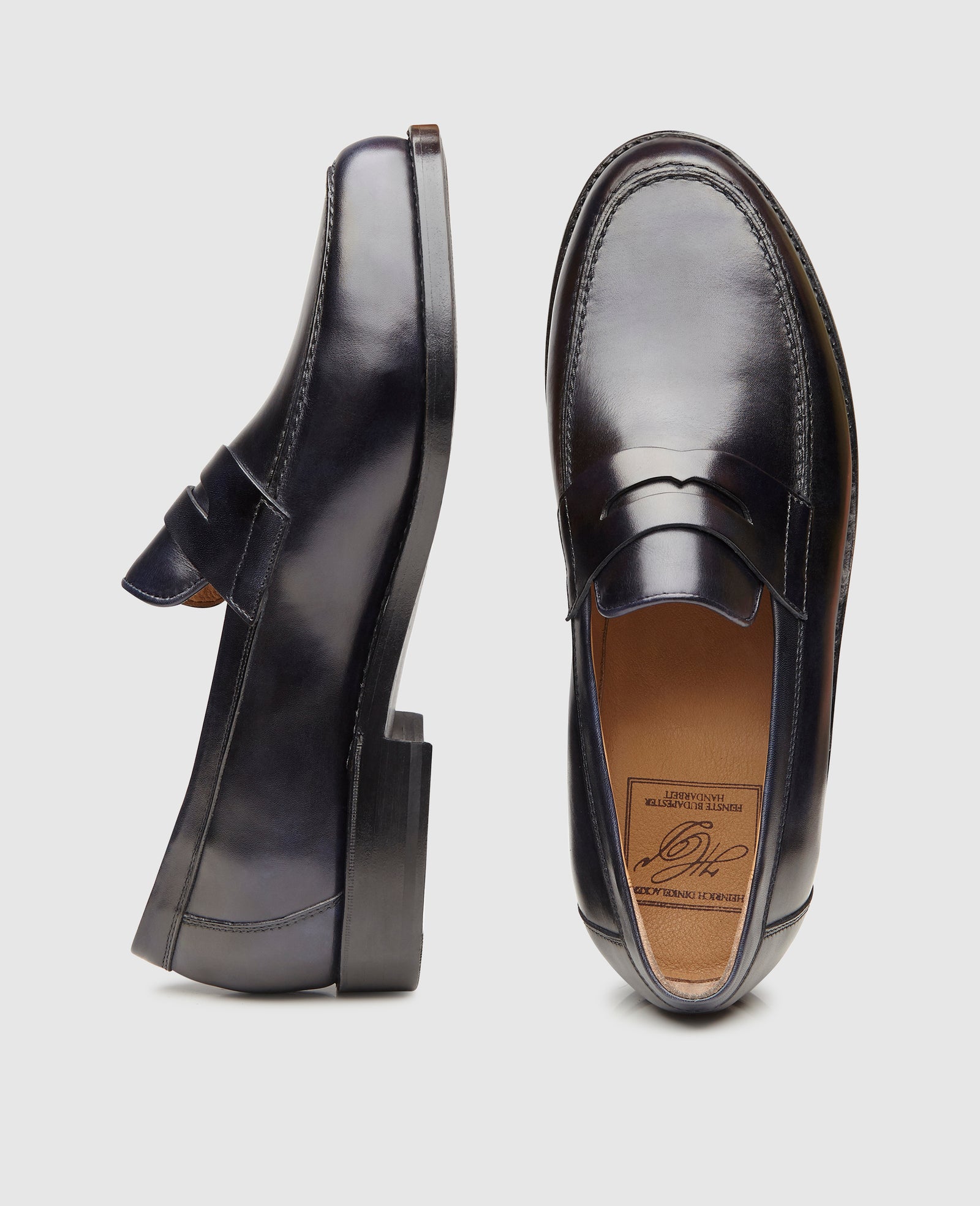 Noble men's penny loafers made of Italian smooth leather