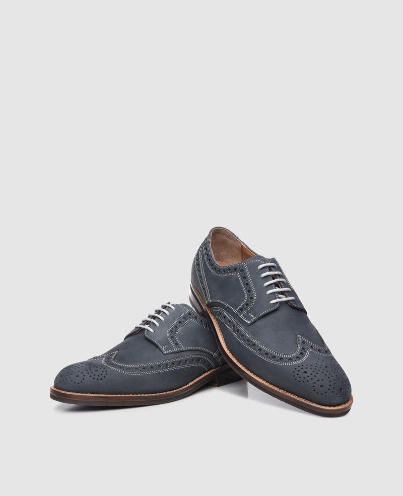 Suede Budapest brown classic brogue perforation